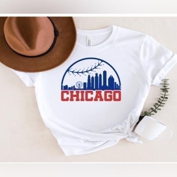 Bella Canvas Tops - Chicago Cubs Skyline Tee